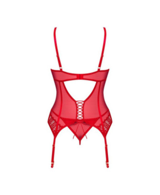 Ingridia corset et string - Rouge